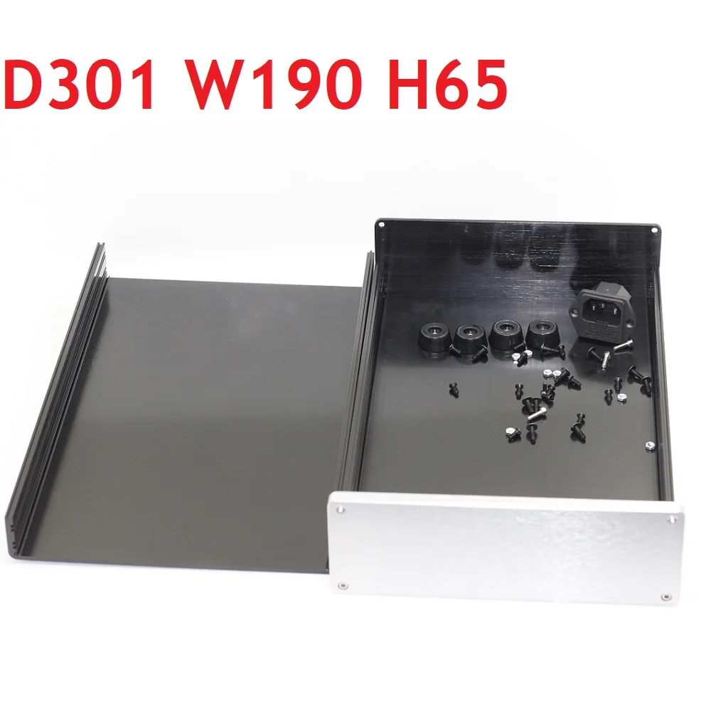 Размер D301 W190 H65 DAC усилитель чехол алюминиевый корпус источник питания DIY WA18