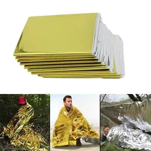 

2021 Rescue First Aid kit Camp Keep Foil mylar Lifesave Warm Heat Bushcraft Outdoor Thermal Dry Emergent Blanket Survive Drop