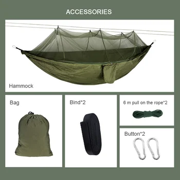 

Outdoor Mosquito Net Hammock Camping Travel Sleeping Parachute Portable Hanging Bed Sleeping Bed Swing Portable Hammock
