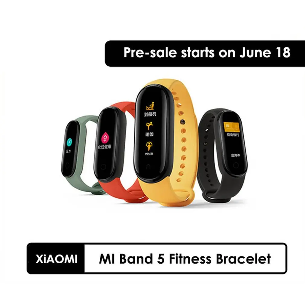 Браслет Xiaomi Mi Band 5 Spo2 Женский фитнес-браслет с нажимными клавишами пульсометром