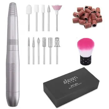

Usb Electric Nail Drill Machine Kit Mill Cutter 1 Set Professional Pedicure Nail File Manicure Machine Nail Art Tools with brush