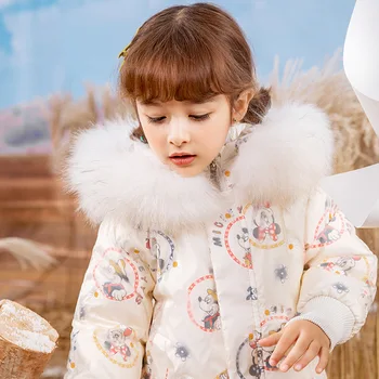 

2020New children's warm winter clothes Girls' fashionable and colorful hooded down jacket kids waterproof thick duck down jacket