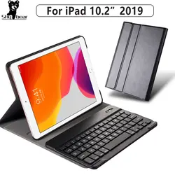 Чехол с клавиатурой для iPad 10,2 2019 чехол funda для Apple iPad 7 7-го поколения PU кожаный беспроводной Bluetooth чехол для планшета