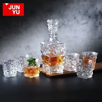 

Whiskey Decanter And Glasses Bar Set, Includes Whisky Decanter And 6 Cocktail Glasses - 7 Piece Set 200826-51