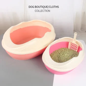 

Sand Basin Semi-Enclosed Cat Litter Basin Large Cat Bedpan Send mao sha chan Pet Supplies