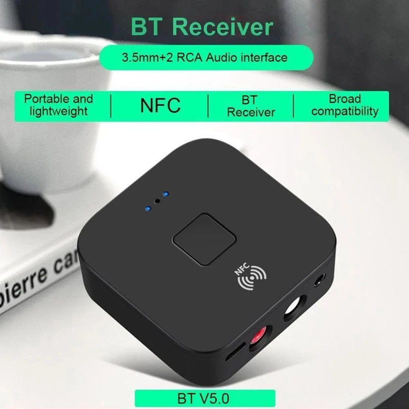 WB11 Bluetooth 5 0 Receiver Wireless o Receiver Adapter APT X NFC CVC6 0 with Microphone AUX Out For Headphones Speaker Car