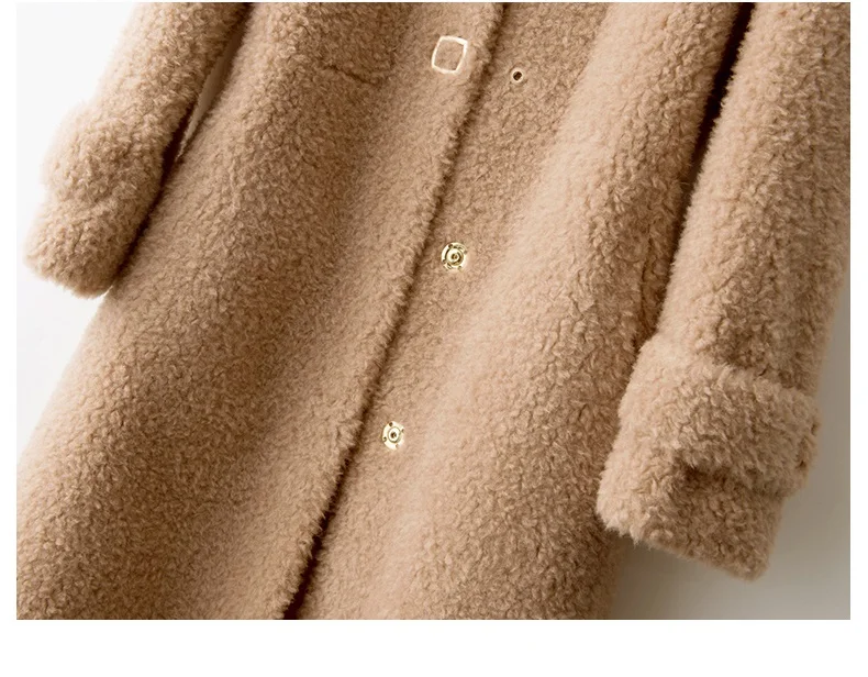 High-end Brand Sheep Shearing Wool Coat Women Jacket Autumn Winter Fashion Slim Warm Women Overcoat Casual Long Wool Coats