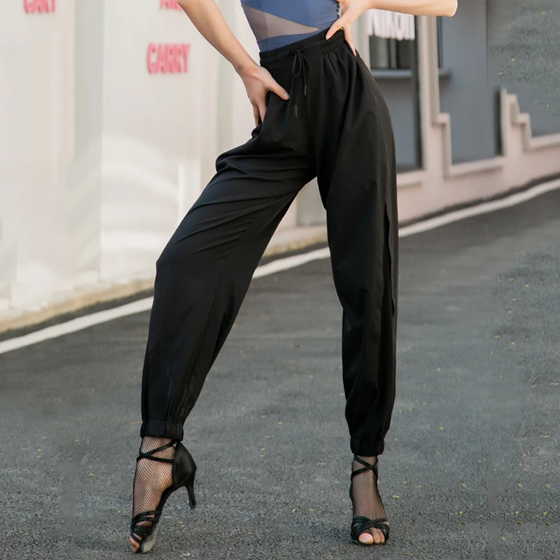 Latin Dance Pants Women Elastic Waist Soft Latin Trousers Rumba Samba Cha Cha Practice Wear Ballroom Competition Clothes
