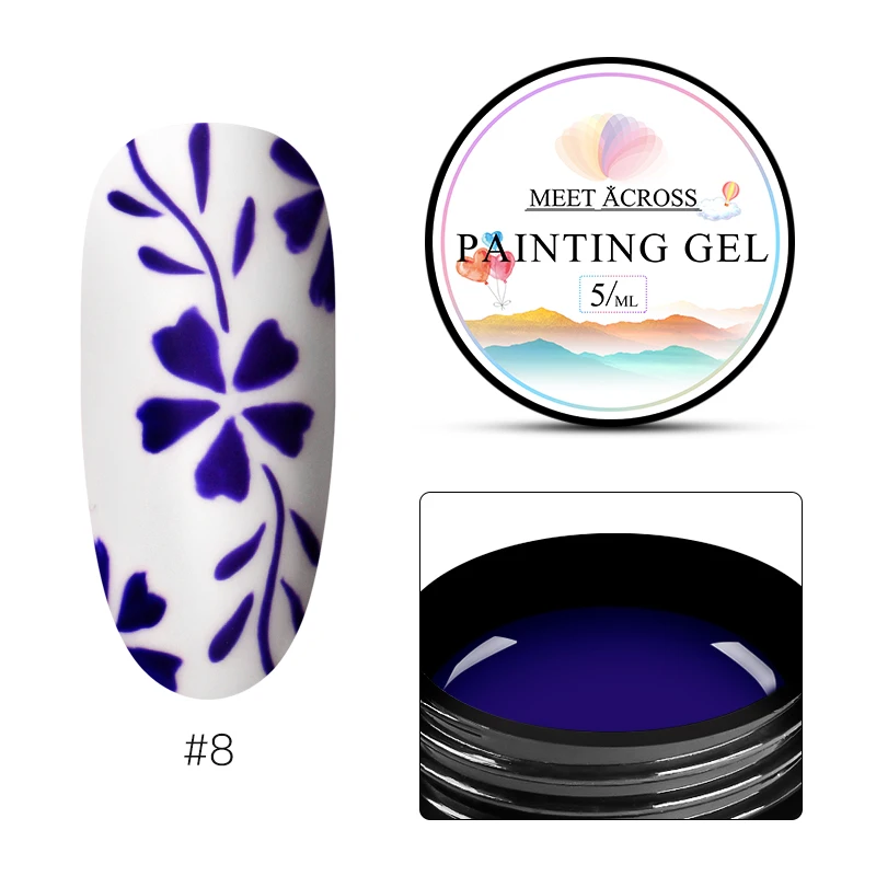 MEET ACROSS Painting гель лак чистое металлическое зеркало набор гель-лаков для ногтей для маникюра DIYPainting гель лак Hybird Design - Цвет: TW2032