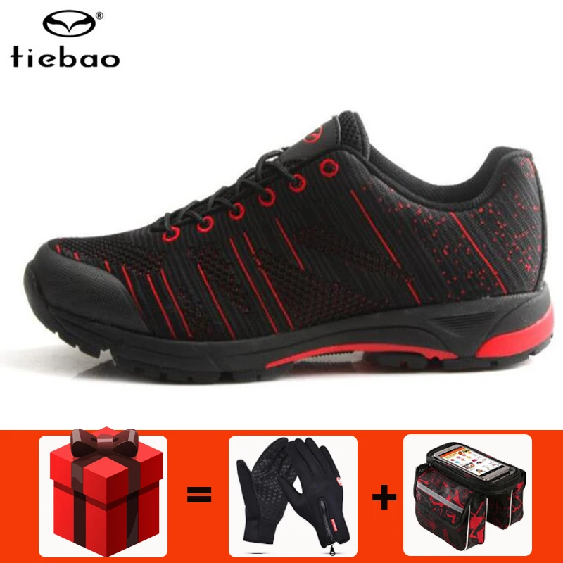 add gloves and bag Tiebao, Мужская обувь для отдыха, велосипедная обувь, набор с педалью, sapatilha ciclismo, mtb, Экипировка, для мужчин, для шоссейных гонок, пвх подошва, горный велосипед, Триатлон - Цвет: add gloves and bag