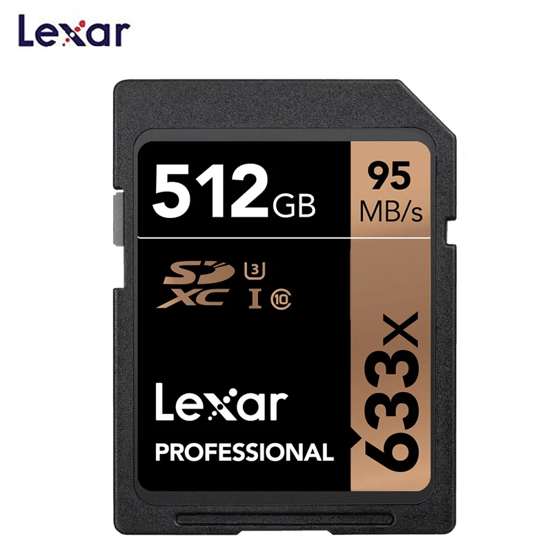 Lexar профессиональный 667x SDXC 512 ГБ UHS-I карты высокой Скорость до максимума 95 МБ/с. чтения 45 МБ/с. записи Class10 633x для Камера