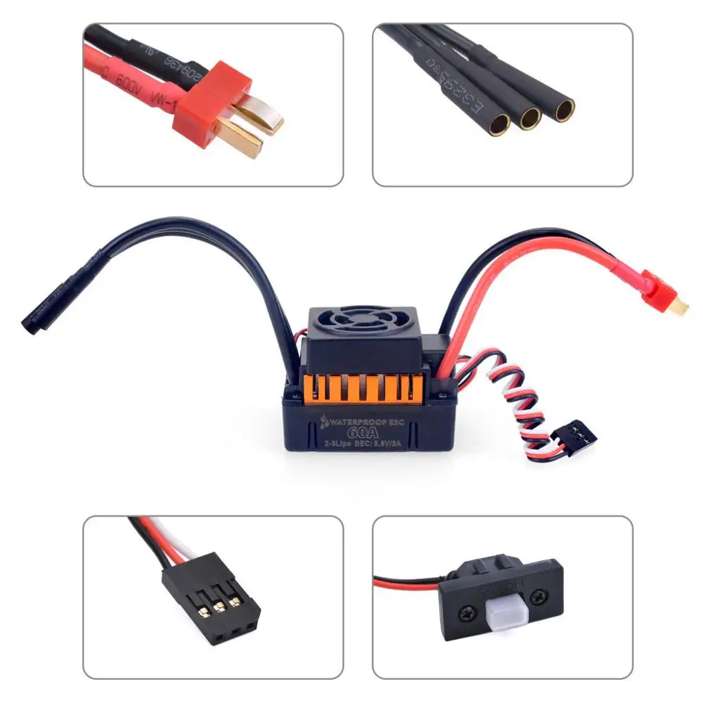 1:10 1:12 1:14 RC ǰ  귯ø , Wltoys 144001 124019 RC 124018 Ʈ , F540, 3300KV, 4370KV, 60A ESC