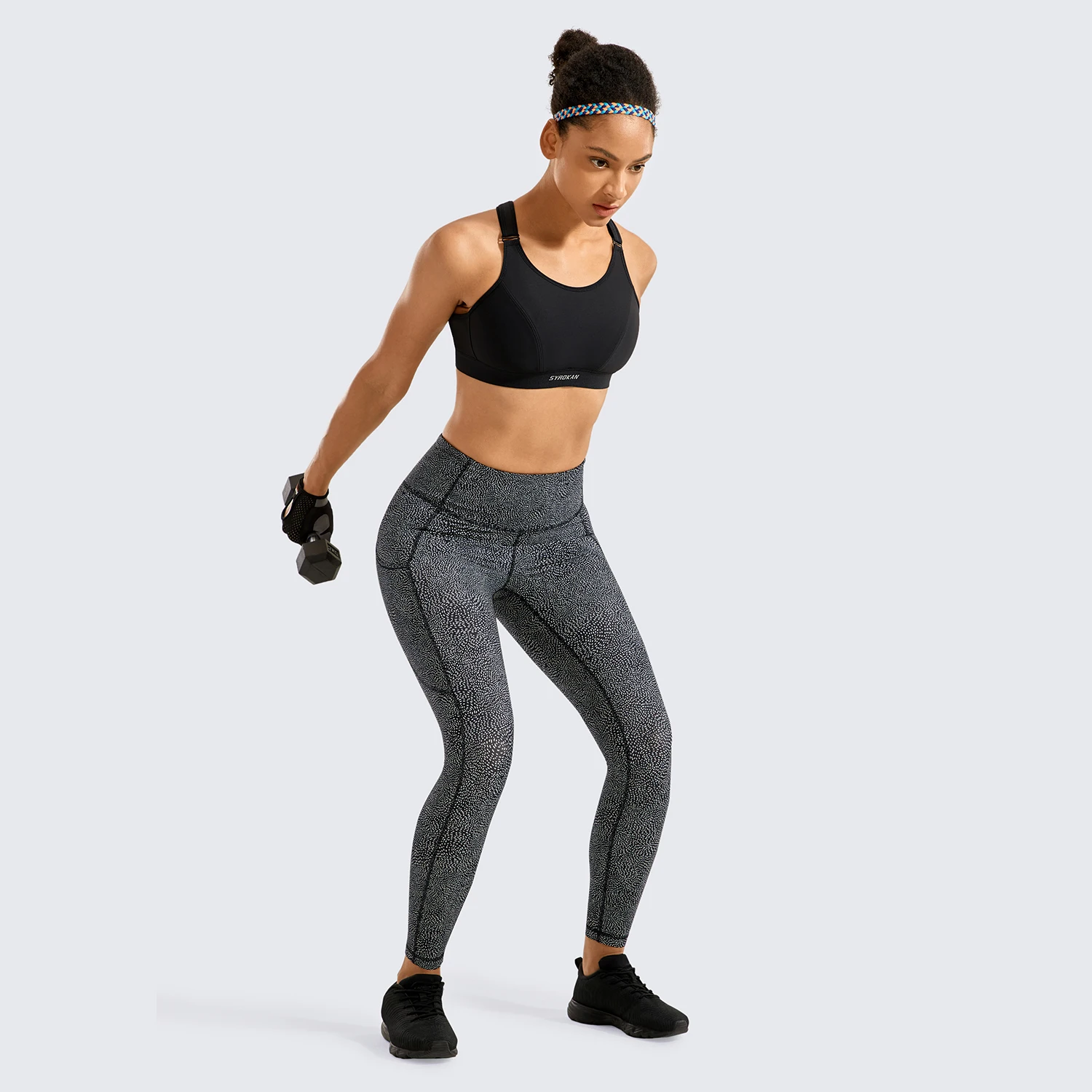 Wirefree Front Adjustable High Impact Sports Bras for Women Plus Size Padded Bras