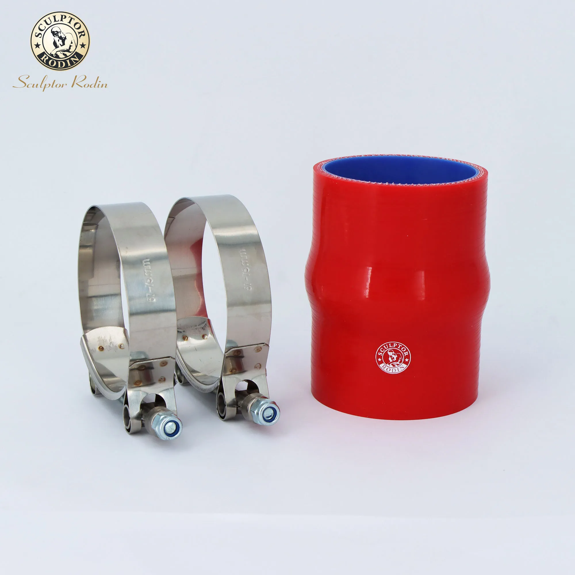 Straight Hump Silicone Hose Intercooler Turbo Coupler Tube Intake Pipe + clamp ID: 63mm L:76mm  RED