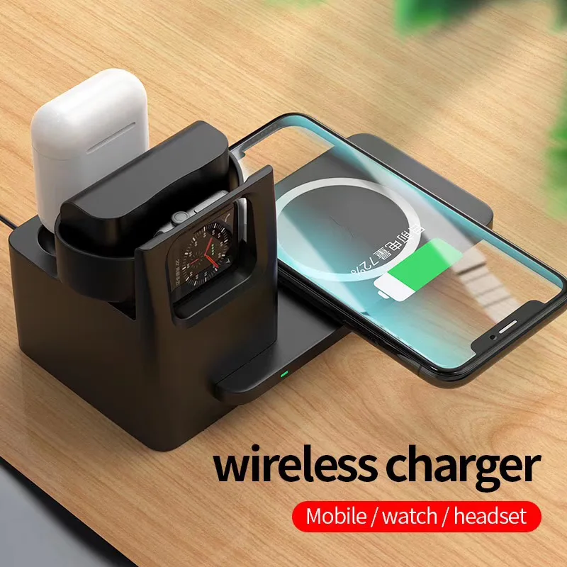 

Wireless Charger For iPhone X XS MAX XR 8 Fast Wireless Full load 2/3 in 1 Charging Pad for Airpods 2019 Apple Watch 4 3 2