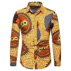 Womail 2019 Новое поступление мужской повседневный 3D принт винтажное тонкое платье с длинными рукавами рубашка блузка Топы пляжная гавайская