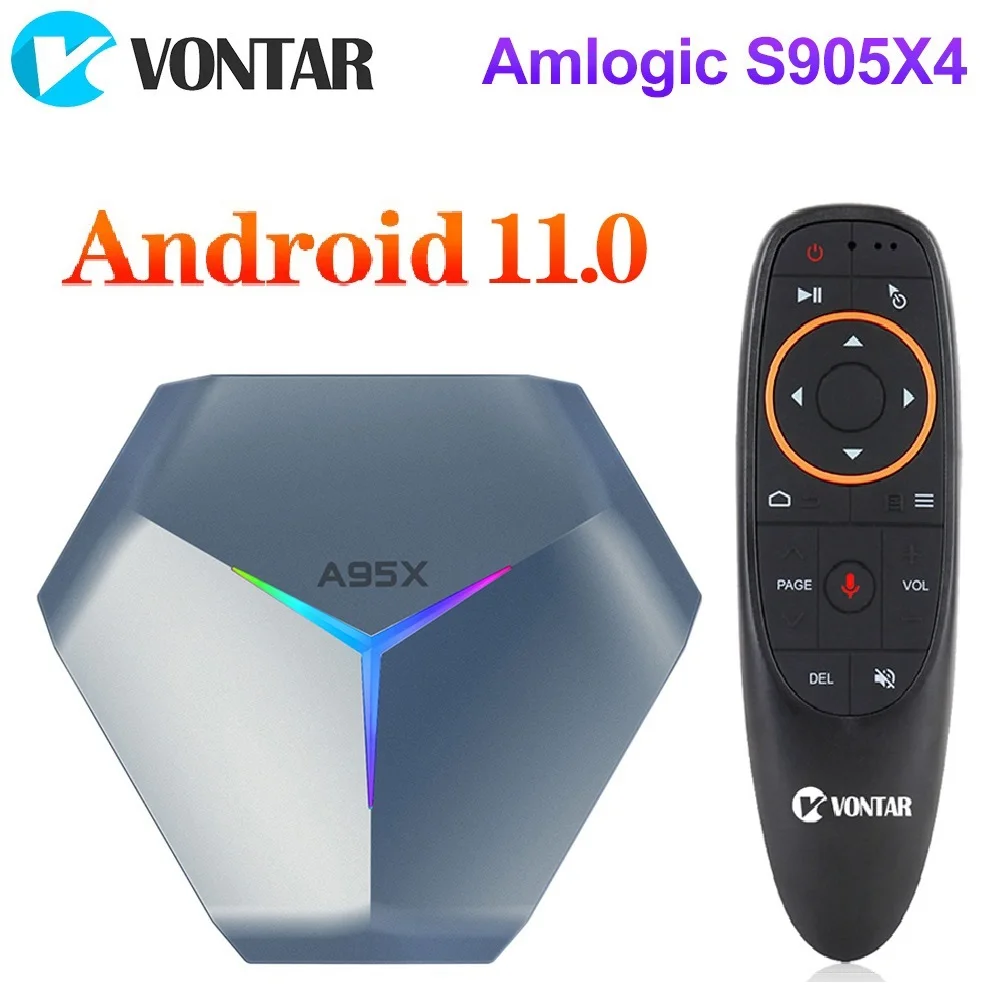 4GB 128GB A95X F4 Amlogic S905X4 RGB Light Smart TV Box Android 11 4G ...