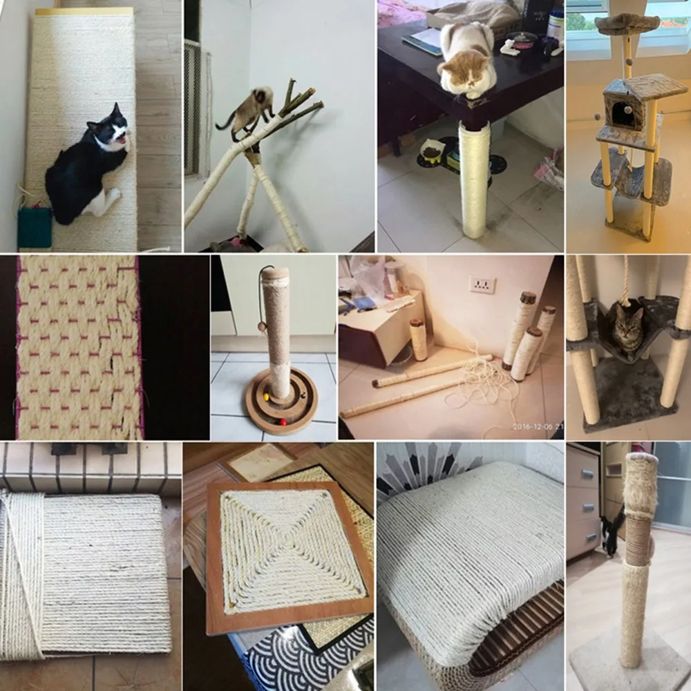 Pet Скребок Пост пеньковая веревка DIY сизалевая веревка для Когтеточка для кошек дерево забавные игрушки для кошек веревка для обвязки для кошка ловить рамки 3/5/10/20 м