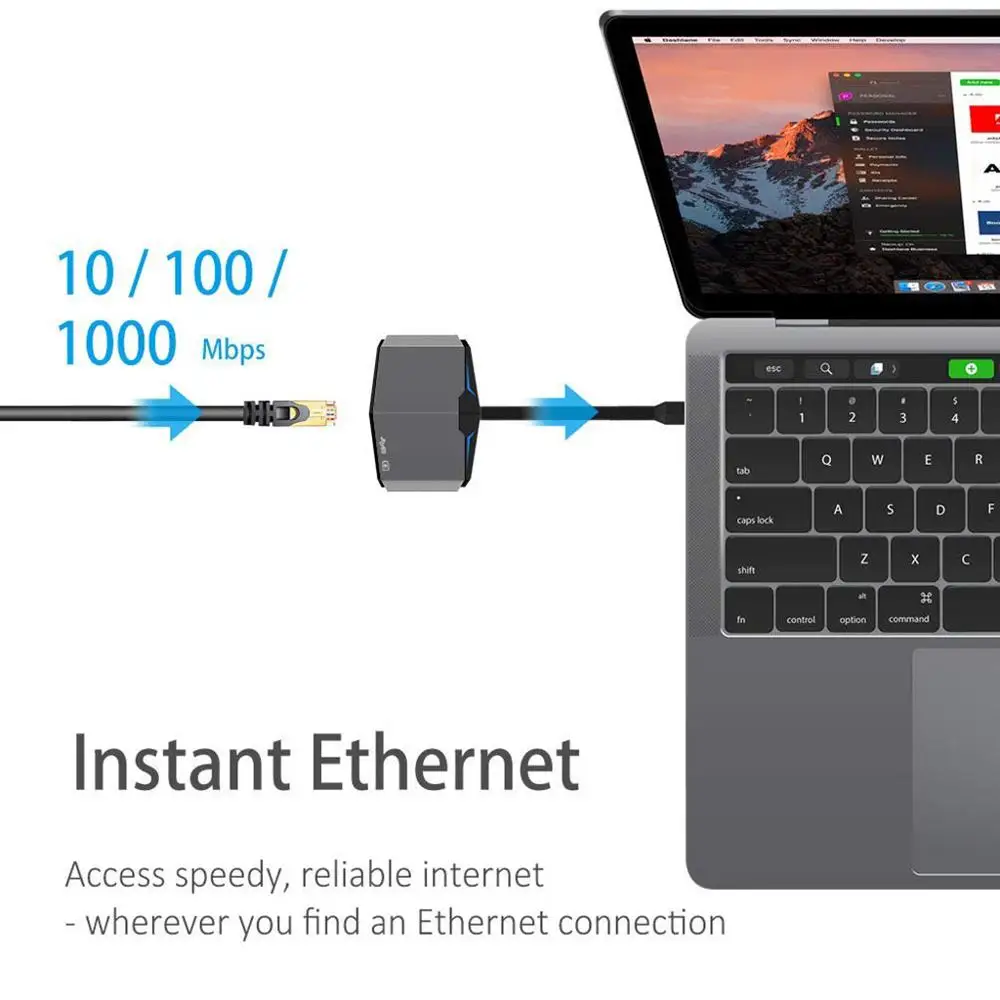 USB-C Многофункциональный узловой центр Тип с разъемами типа C и HDMI 6-в-1 переходник удлинитель док-станция для поддержки 4k2k 30 Гц сигналов высокой четкости s10