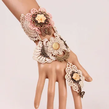 

1pc Unique Wedding Glove for Bridal Special Occasion with Elegant Embroidery Lace Women Costume Glove Fit Party Dance Dress