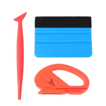 

3pcs Car Wrap Vinyl Film Tool Window Tint Tool Film Install Kit Scraper Film Sticker for Vehicle Car Motor
