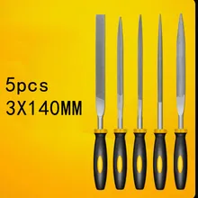 Lime à diamant à poignée en plastique bicolore, 3x140mm, outil de bricolage de bijoux, Jade céramique verre outils de polissage 5 pièces