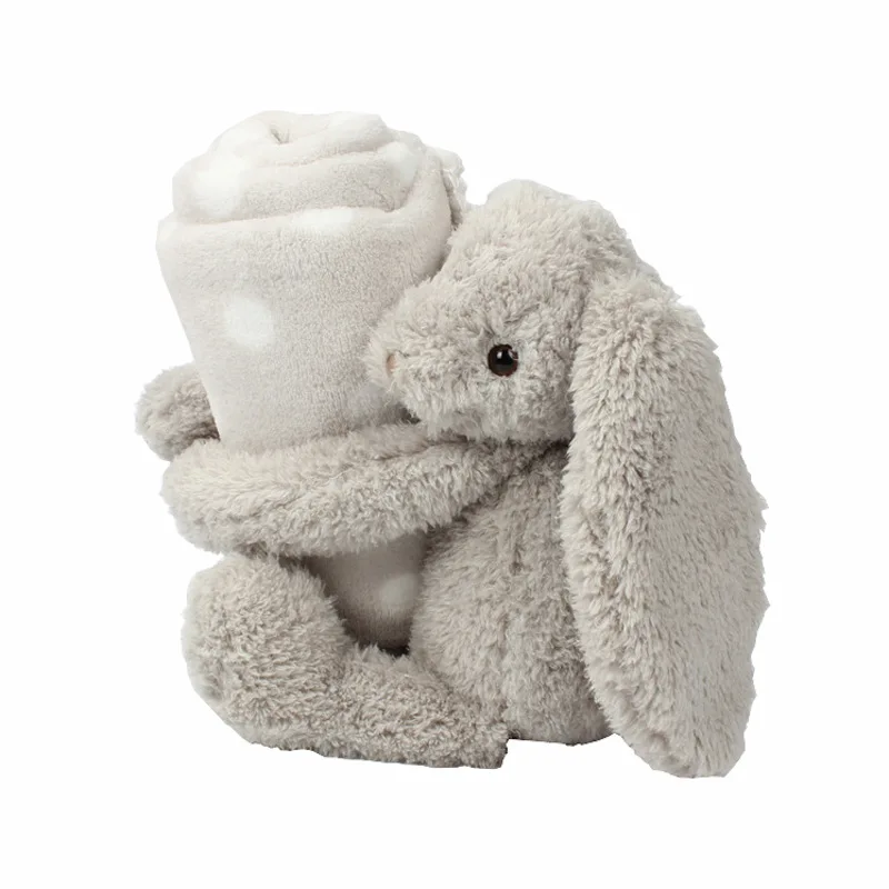Plush Toys with Security Blanket for Toddler Comfort Toy Super Soft Cozy Warm Lightweight Flannel Blankets