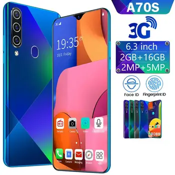 

A70S 6.3 inch smartphone 2+16g Water drop screen true fingerprint Android domestic mobile phone dual card dual standby
