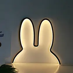 Светодиодный ночник для маленьких детей с кроликом, с питанием от USB, настенные светильники для гостиной, Рождественский подарок на день