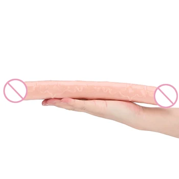 OLO Flexible Soft Jelly Dildo Dual Head Dildo Double Ended Artificial Penis Female Masturbation Sex Toys for Women Lesbian 4