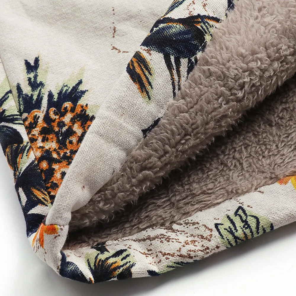 Женская зимняя теплая куртка с цветочным принтом и капюшоном, цветочный принт, меховой воротник на молнии, вельветовые ВИНТАЖНЫЕ пальто больших размеров, Длинная Верхняя одежда на пуговицах