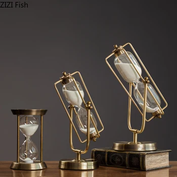 

Wooden Sandglass Metal Sand Hourglass 15/30/60 Minute Countdown Timer Clock Golden Timing Adornment Desk Decoration Home Decor