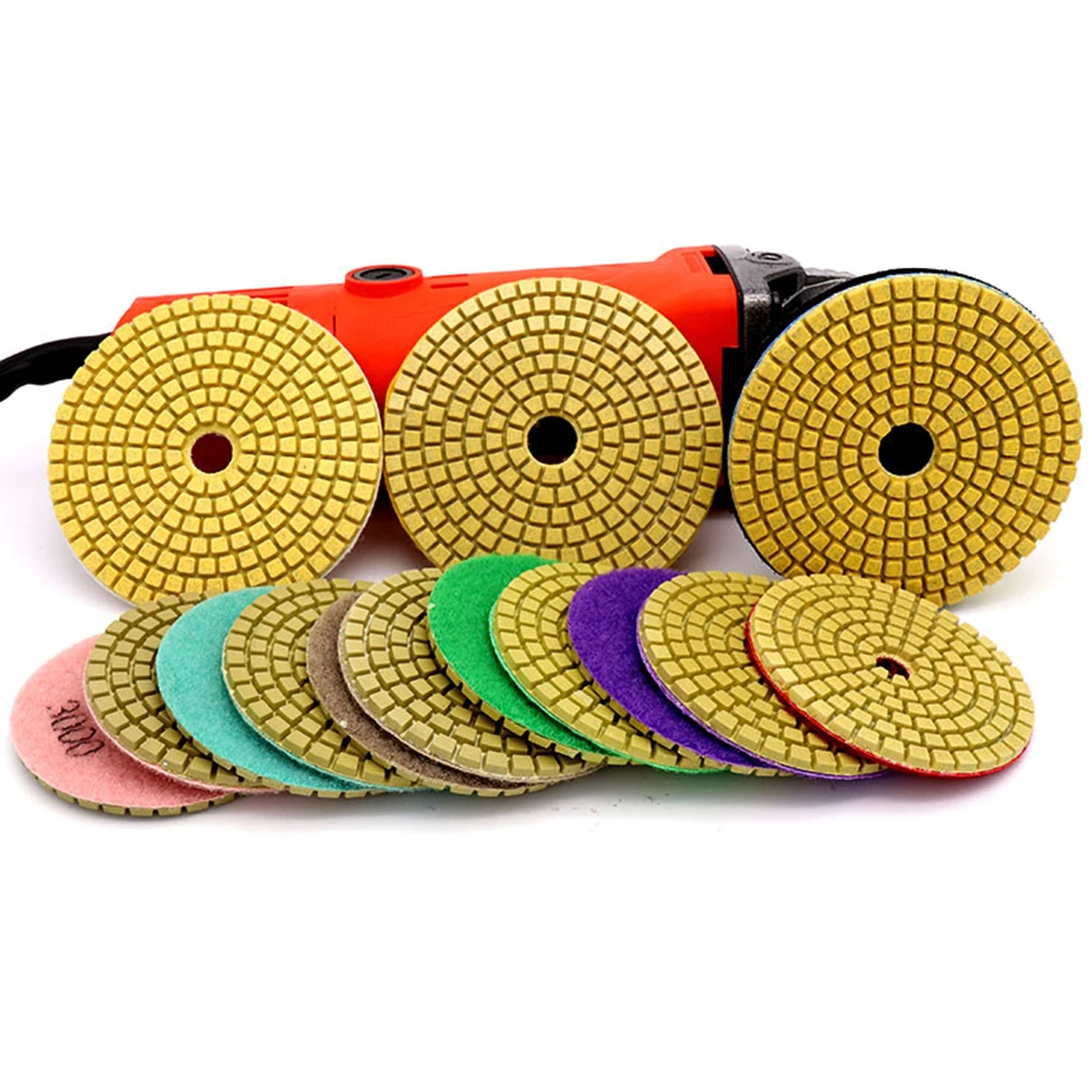 11pcs/set Abrasive Stone Marble Granite Accessories Backing Pad Diamond Grinding Disc 3 Inch Wet Polishing Pad Tiles Tools
