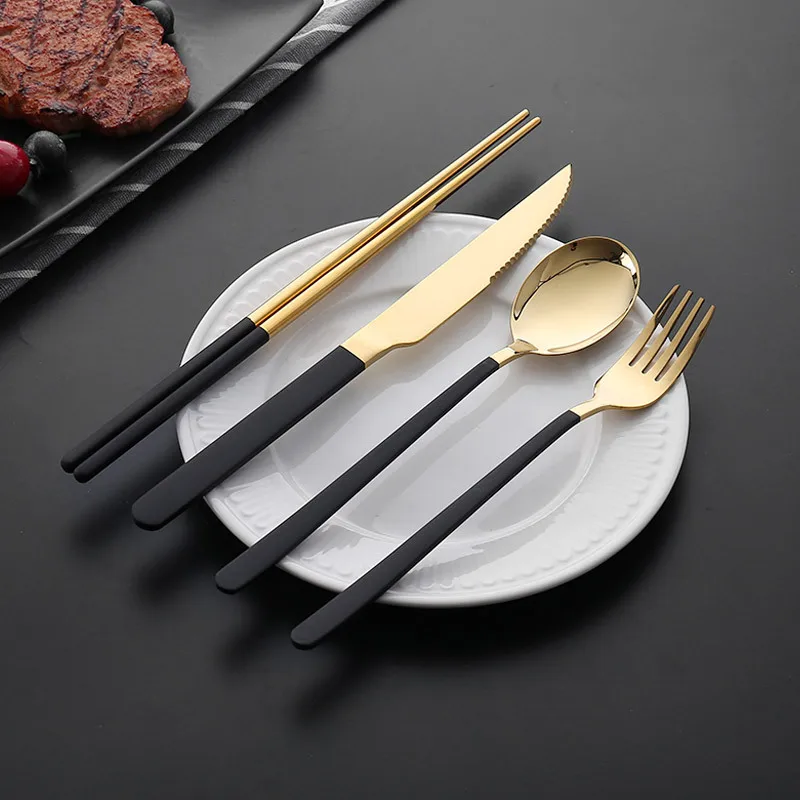 

Dinnerware Set Travel Cutlery Set Camping Tableware Reusable Utensils Set with Spoon Fork Chopsticks and Portable Case