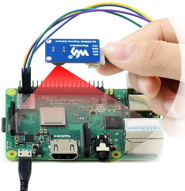 Waveshare MLX90640 ИК Массив тепловизионная камера, 32*24 пикселей, 110 градусов поле зрения, интерфейс IEC