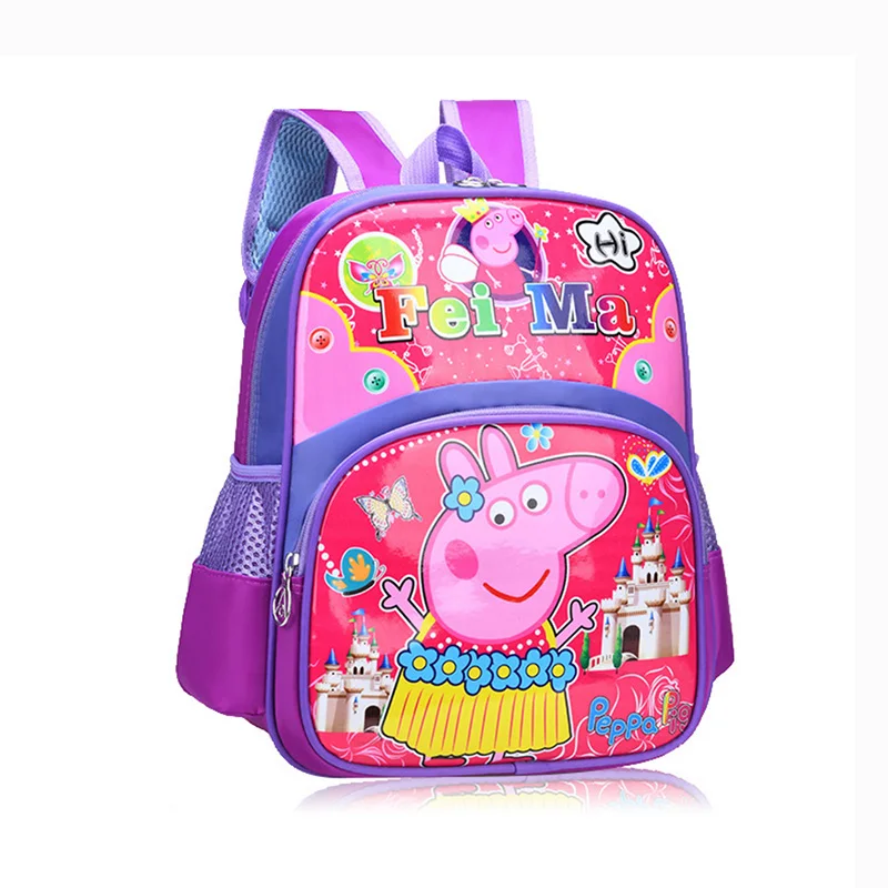 Свинка Пеппа школьная сумка для мальчиков и девочек мультфильм детский сад сумка для детей день рождения Рождественский подарок - Цвет: Шампанское