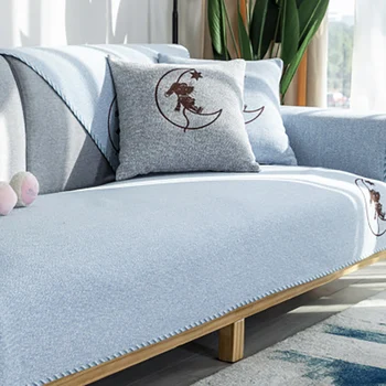 

Cotton Linen Sofa Cushion Four Seasons Universal Sofa Covers For Living Room Modern Non-slip Couch Cover 1pc Home Sofa Decor Mat