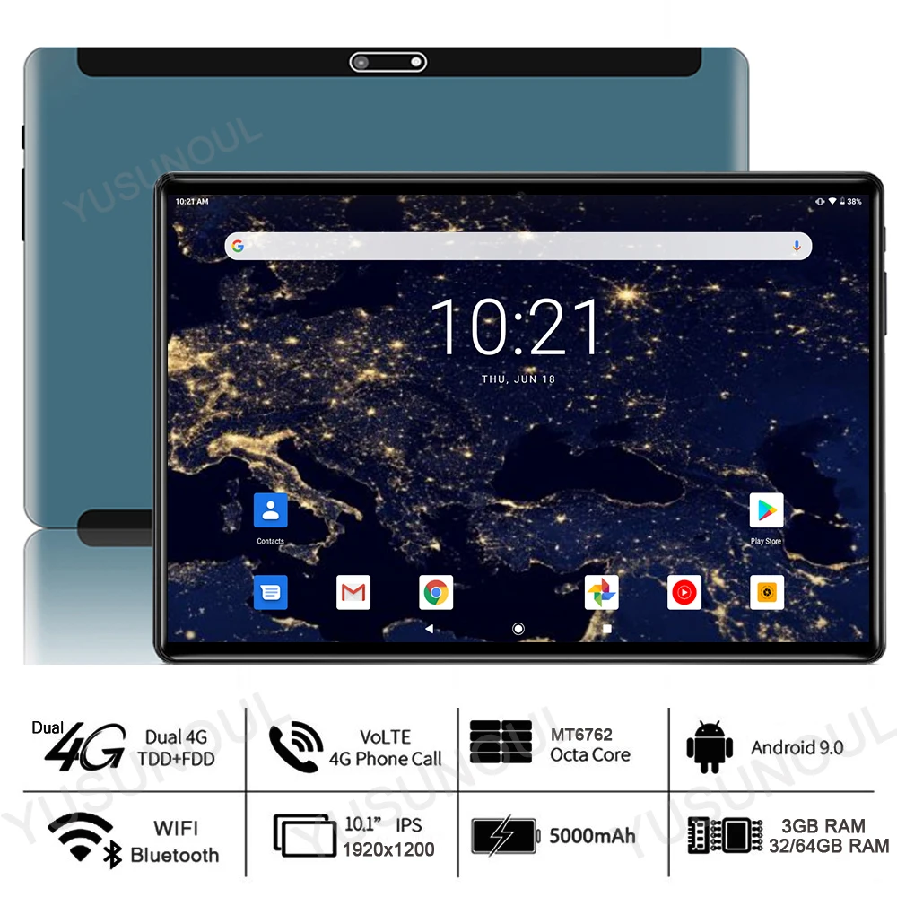 US $131.77 33264GB ROM 4G LTE Global Version 25D Glass New Android 90 10 inch tablet 8 Cores 1920x1200 WiFi GPS Tablet 101Free Gifts