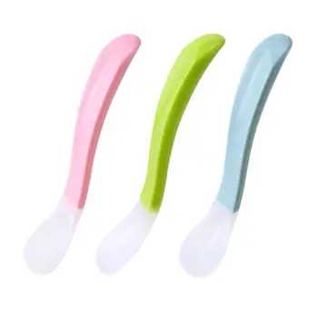 

Infant Silicone Spoon Baby Learning Soft Spoons Newborn Feeding Care Safety Tool