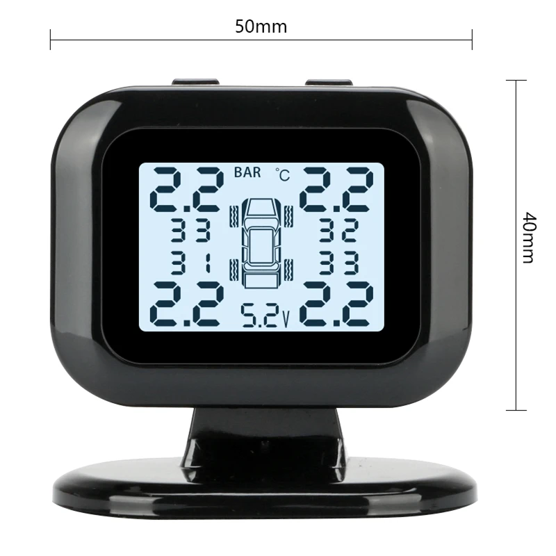 Автомобильный TPMS система контроля давления в шинах цифровой дисплей регулировка яркости USB интерфейс Поддержка зарядки телефона 4 датчика