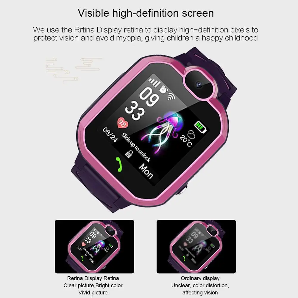  Q13 1.44IN Touch Screen IP67 Waterproof SOS Positioning Smart Children's Phone Watch PK Q12 Smart W - 4000163272222