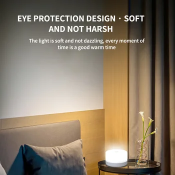 

Mini Usb-Charging Lamp Led Press Night Light Bedside Baby Breastfeeding Toilet Bedroom Door Rechargeable