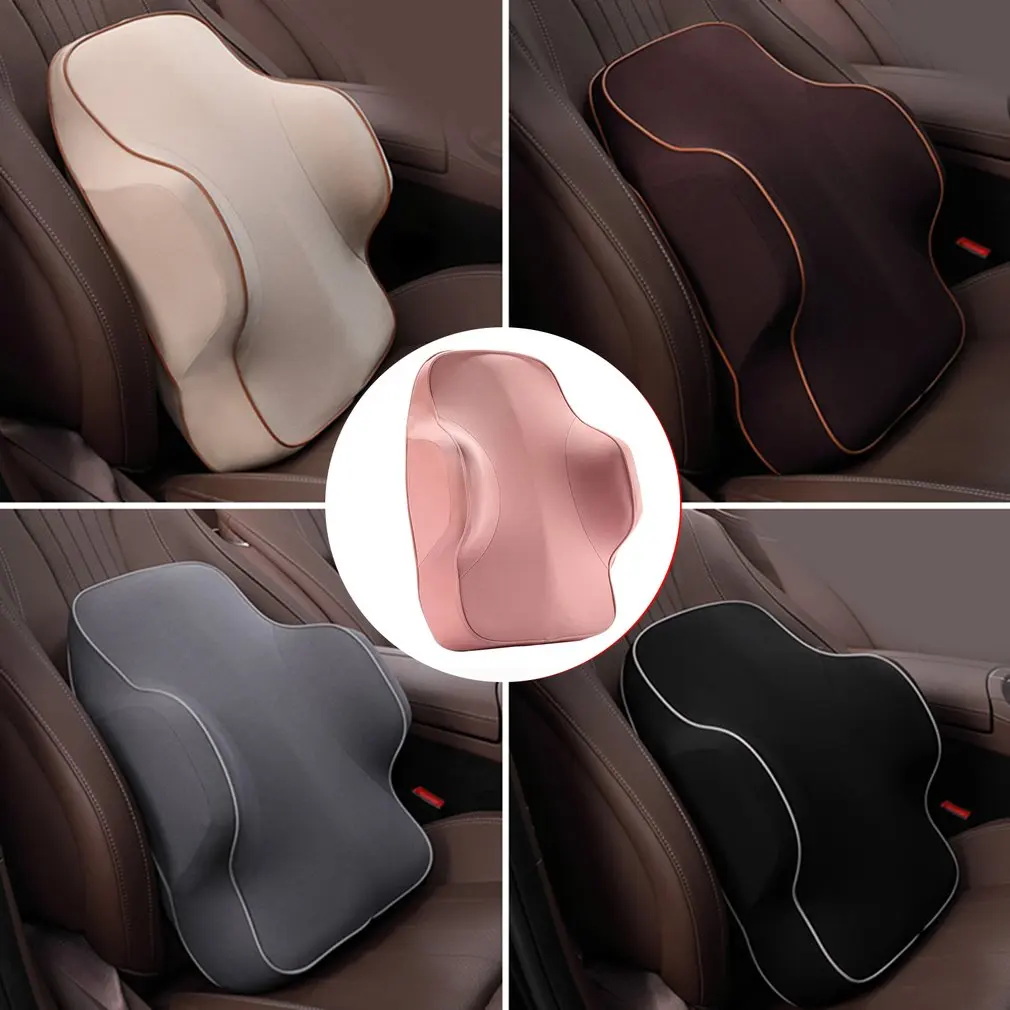 Classic Design Memory Foam Breathable Healthcare Lumbar Cushion Back Waist Support Travel Pillow Car Seat Waist Pillow