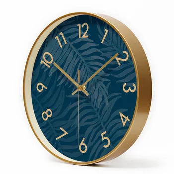 

Modern Wall Clock Gold Metal Nordic Watch Wall Living Room Bedroom Silent Clock Creative Watch Hanging Wall Home Decoration