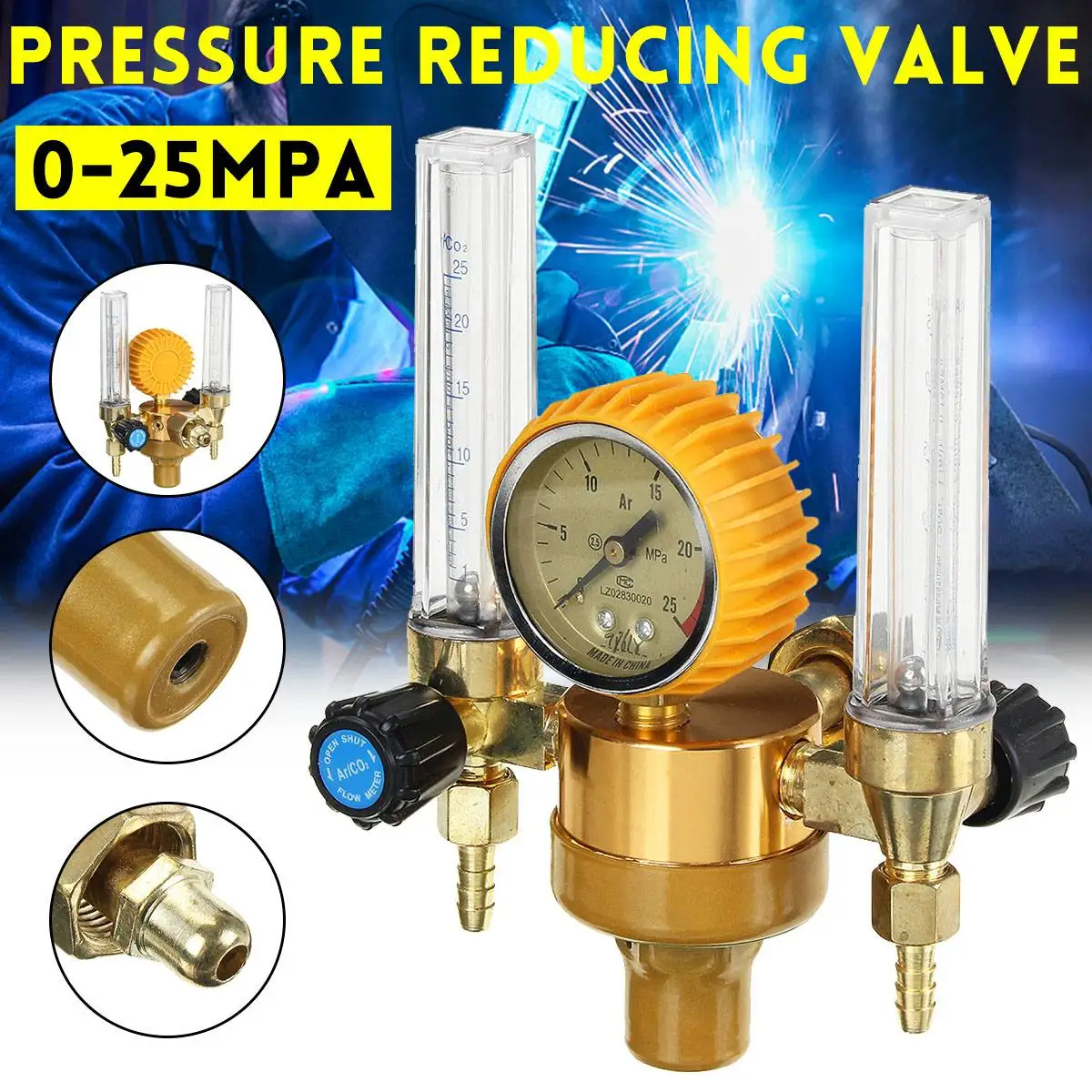 

Argon Gas Pressure Value Regulator Reducer Double-tube Meter meter Argon Arc Special Rressure Rreducing Hot