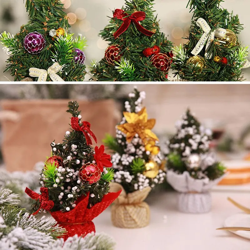 Новогодний Праздник Рождественская елка Цветок мини настольный стол XmasTree украшения вечерние украшения для дома и офиса подарки для детей