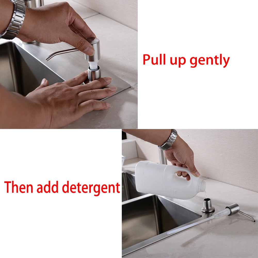 Kitchen Sink Soap Dispenser, Built In Hand Dispenser Pump Sus304