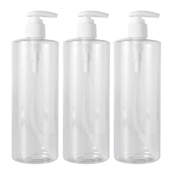 

3pcs 500ml Empty Lotion Bottles Containers Plastic Toiletry Bottles Refillable Emulsion Liquid Soap Container Subpackaging Bottl