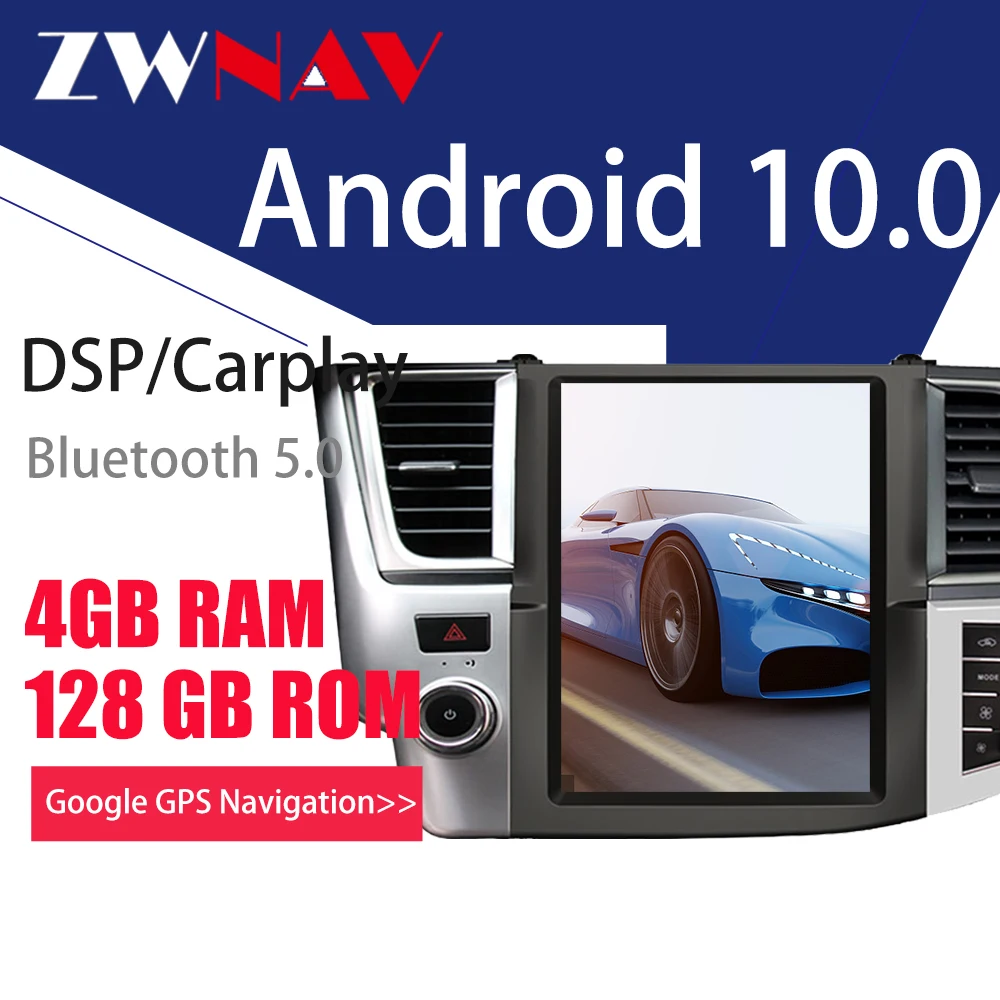 

Android 10 PX6 4G128G ZWNAV 12.1" Tesla style vertical screen Car GPS radio Navigation for Toyota highlander kluger 2014-2018