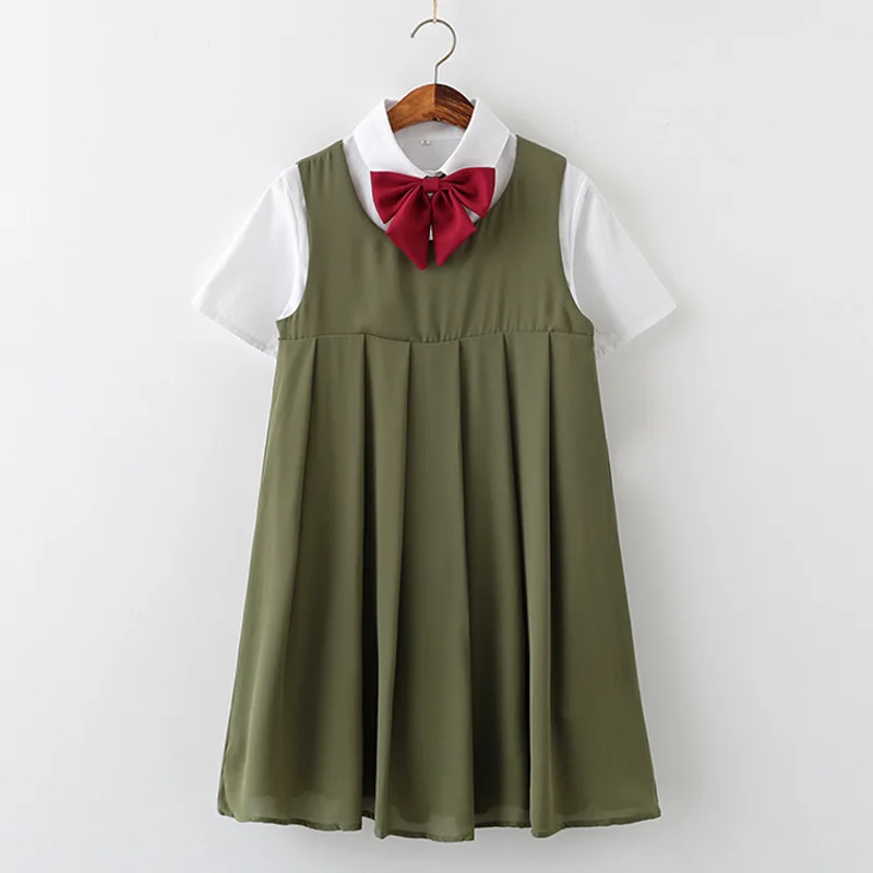 Школьные платья для девочек белый топ с коротким рукавом белая рубашка галстуком